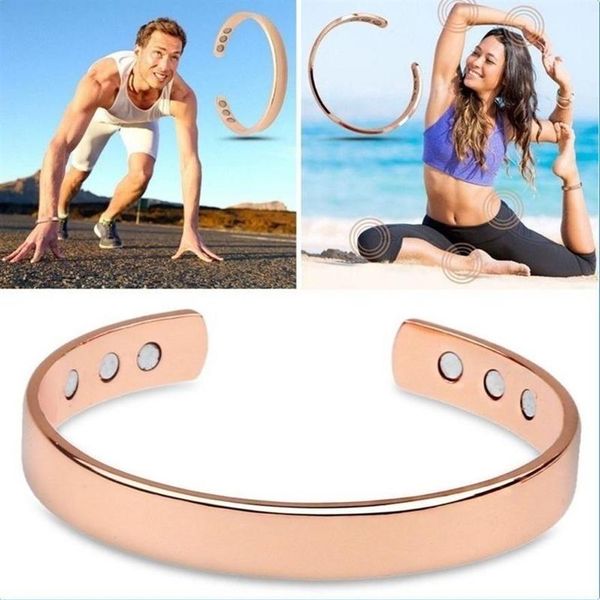 

bangle fashion magnetic copper bracelet healing biological treatment arthritis pain relieving charm casual accessories353r, Black