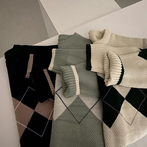 

sweaters vintage sweaters women pullover winter college style long sleeve grandpa sweater winter clothes women y2k goth, White;black