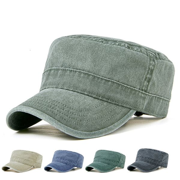 

ball caps men's retro military hat trend middleaged and elderly big head girth outdoor travel sports pure cotton flat baseball cap 2304, Blue;gray