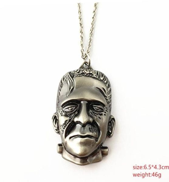 

pendant necklaces hbswui frankenstein keychains horror movies show fshion metal jewelry cosplay gifts for woman girl 8441333, Silver