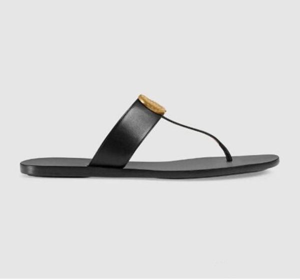 

women man designer sandal luxury flip flops metal summer slipper large size 3545 with box5293979, Black