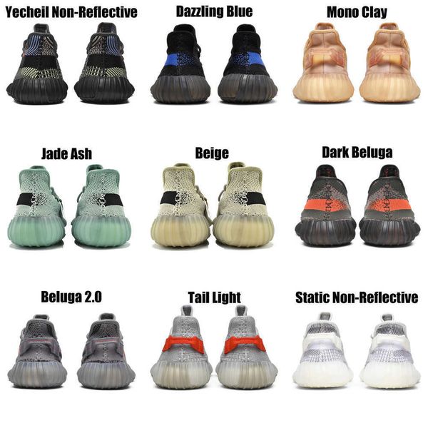 

2023 yeezzys women mens running shoes bone dazzling mono beluga reflective mx oat rock blue black static reflective jogging walking trainers