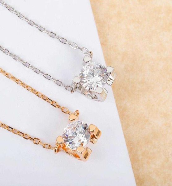 

brand pendant pure 925 sterling silver jewelry for women gold color square wedding jewelry 2ct diamond heart 925 567134