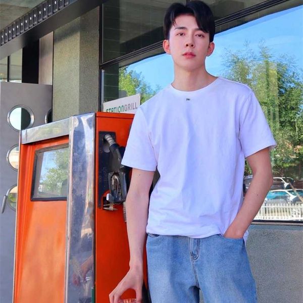 

correct version family spring/summer new letter ins couple casual loose short sleeve t-shirt tee fashion, White;black