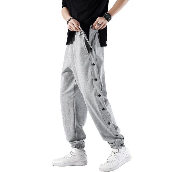 

pants openbreasted men pants elastic waist wide legs casual hip hop trousers sweatpants, Black