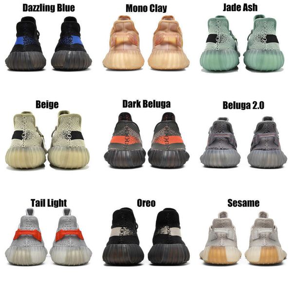 

2023 yeezzys women mens running shoes bone dazzling mono beluga reflective mx oat rock blue black static reflective jogging walking trainers