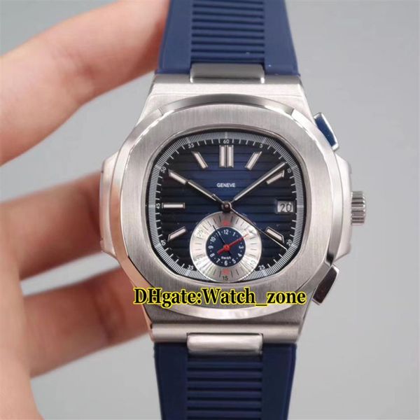 

sport 5980 asian 2813 automatic blue dial mens watch silver case rubber strap watches watch zone248n, Slivery;brown