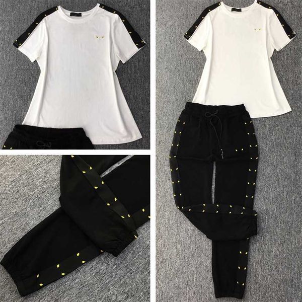 

34% off summer style pure cotton sports new fashion end women's team wear two piece set, White