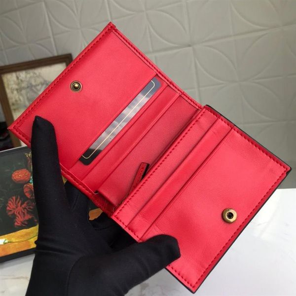 

466492 marmont card case wallet holder designer womens black leather cardholder zippy coin purse key pouch mini pochette accessoir210n, Red;black