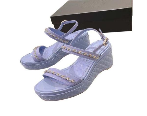 

luxury brands wedge womens sandals patent leather italian designer leather espadrilles platform shoes slides retro slippers hight 3627871, Black