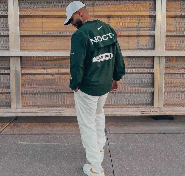 

2023 mens hoodies us version nocta golf co branded draw breathable quick drying leisure sports t-shirt long sleeve round neck summer advance, Black