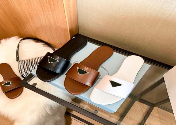 

women slipper fashion designers flat slides flip flops summer genuine leather outdoor loafers bath shoes beachwear slippers black 2545699