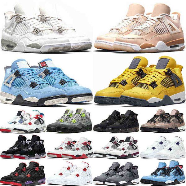 

jumpman 4s 4 lightning red thunder basketball shoes white oreo university blue bred starfish black cat cool grey cement shimmer
