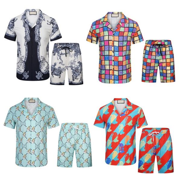 

mens designer shirts shorts and t shirt set men's set tiger print fashion holiday couple printing designer t-shirt casual short sleeve, White;black