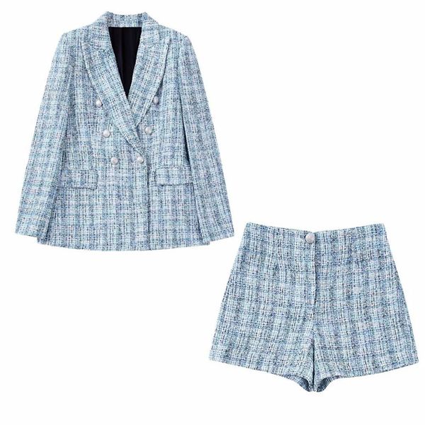 

dress pb za autumn and winter new women's fashion textured doublebreasted suit jacket + metal button casual shorts 7553/747, White