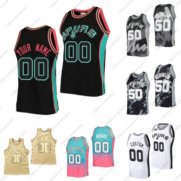 

custom 1997 retro mitchell and ness basketball jersey dennis rodman tim duncan david robinson george gervin tony parker manu ginobili elliot, Black;red