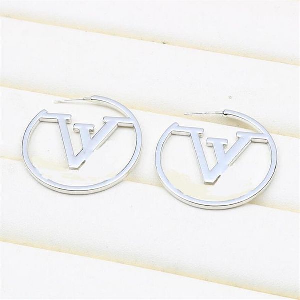 

designer ear stud earrings luxury brand women 18k gold plated 925 silver plated geometric earring for wedding party jewerlry acces284y, Golden;silver