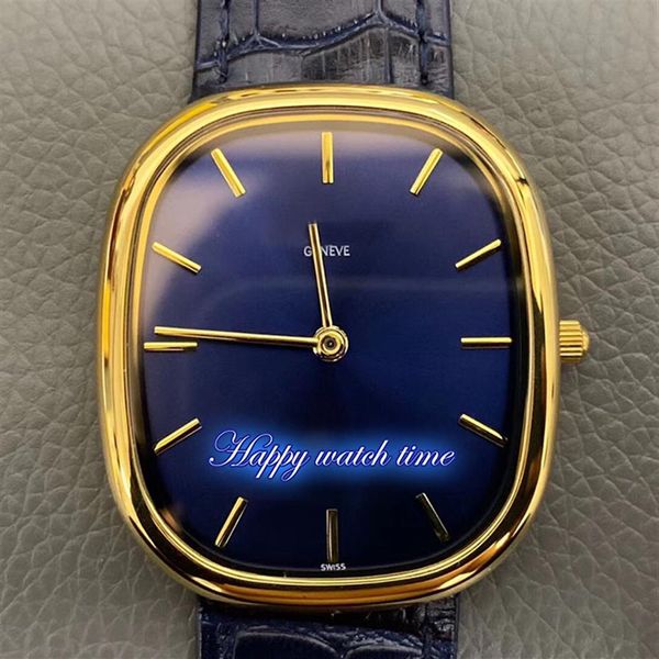 

high version golden ellipse 3738 100j-012 cal 240 automatic mechanical sapphire mens watch blue dial rose gold case leather strap 327i, Slivery;brown
