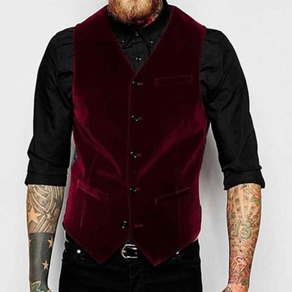 

blazers men's vests burgundy velvet casual for men one piece man suit waistcoat v neck single breasted fashion vest wedding, White;black