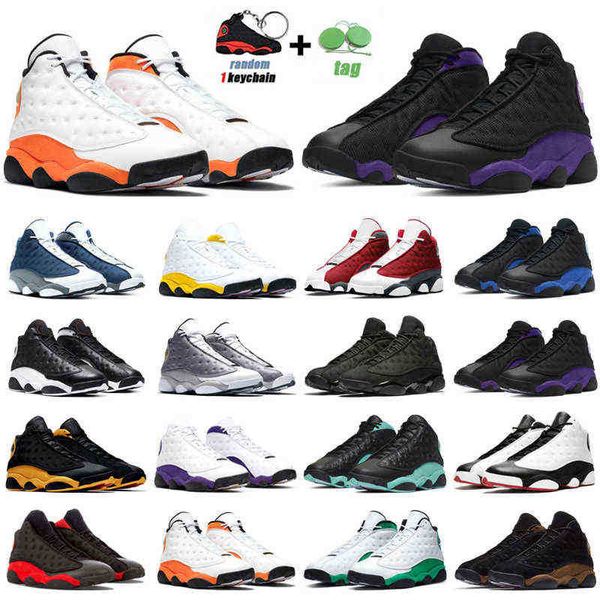 

13 basketball shoes men women jumpman 13s obsidian university gold flint hyper royal atmosphere grey court purple mens trainers sport, White;red