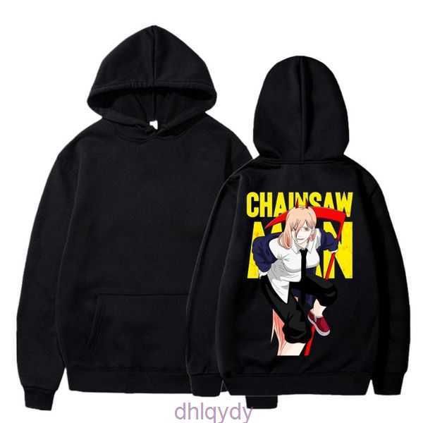 

hoodies japanese anime men men's chainsaw man manga graphic sweatshirts funny cartoon pochita makima hoody male 3 guco, Black
