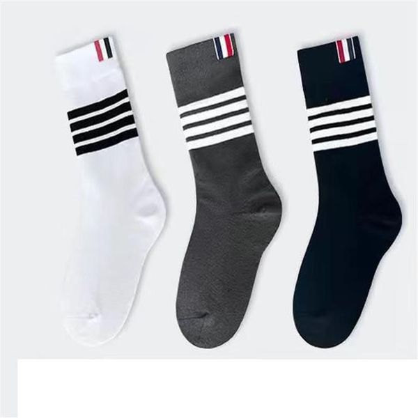 

socks underwear designer thom luxury mens womens brown cotton sock classic letter comfortable fashion movement stocking a2264h, Black
