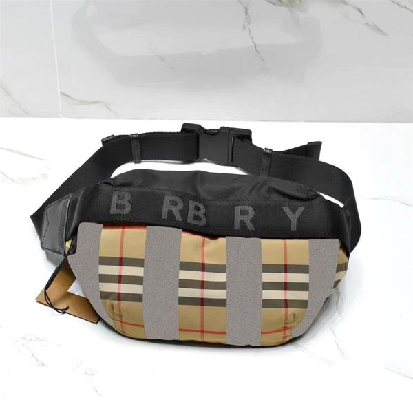

plaid bum bag wallet men's women's bumbag new luxury striped waist clutch classic luxurys designers canvas chest belt ba213o