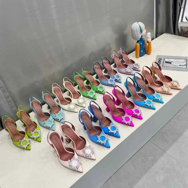 

amina muaddi begum crystal-embellished buckle pumps shoes spool heels sandals women's luxury designers dress shoe evening slingback san, Black