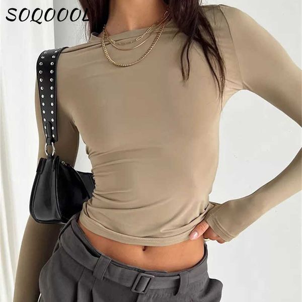 

women's long sleeved t-shirt fitted sweater street clothing t-shirt basic t-shirt y2k clothing spring autumn, White