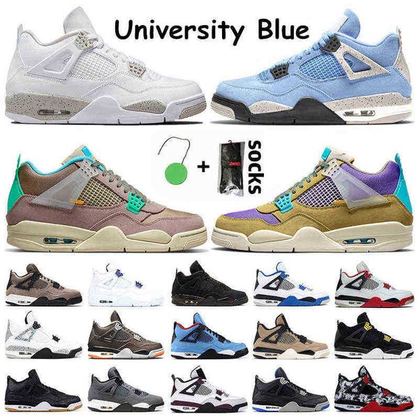 

men sneakers jumpman 4 basketball running shoes 4s taupe haze university blue white oreo black cat metallic purple fire red pure money