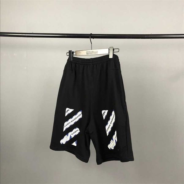 

32% off ow airport tape arrow shorts striped sports leisure men's and women's beach pants fashion label, White;black