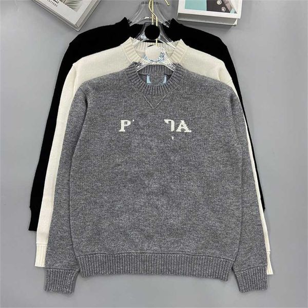 

family knitted round neck letter long sleeved cashmere sweater women's loose casual new product, White;black