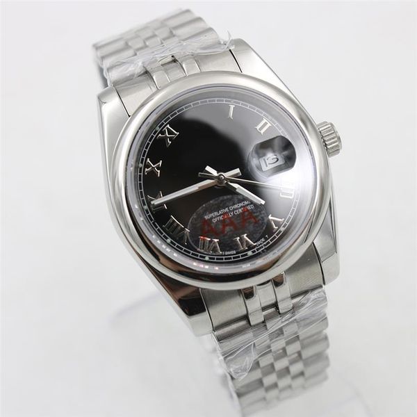 

luxury watch men wristwatch 2813 36mm automatic mechanical luminous jubilee no battery sweeping date stainless steel watches 3a 12209n, Slivery;brown