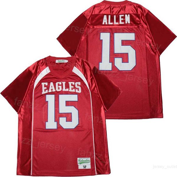 

football high school firebaugh eagles jerseys 15 josh allen breathable pure cotton hiphop university for sport fans team red college moive p, Black