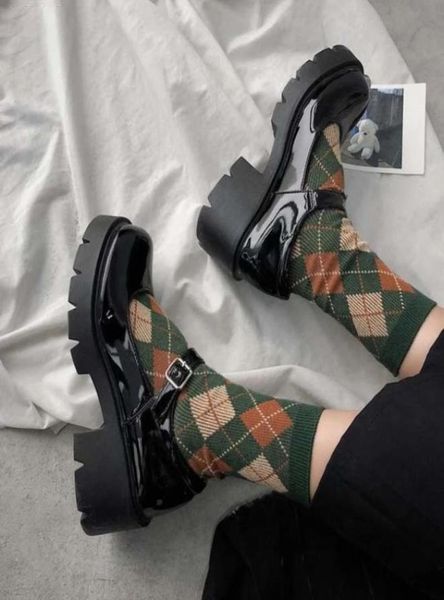 

mary jane shoes women small leather shoes 2021 spring models women039s japanese high heels retro platform shoes college style6894683, Black;white