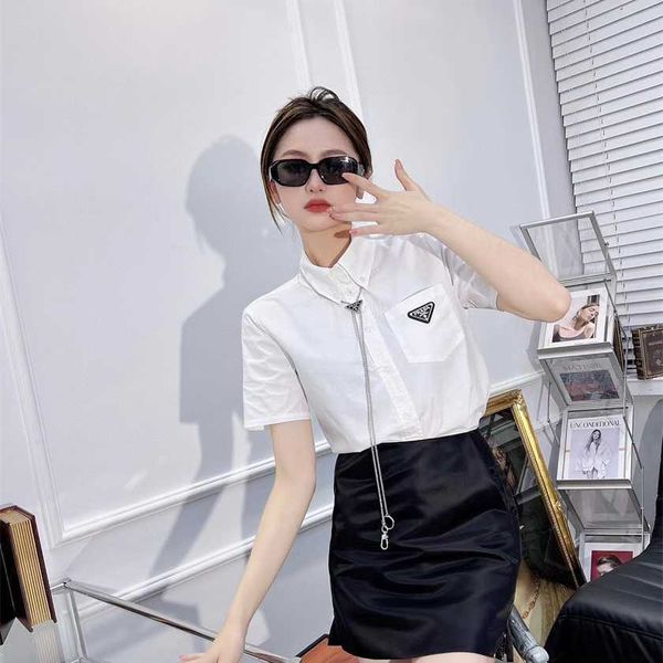 

26% off family summer new fashion classic three standard short shirt slim a-line skirt set, White