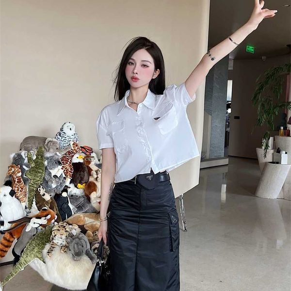 

32% off family summer new fashion classic triangle short shirt work style waistpack half skirt, White