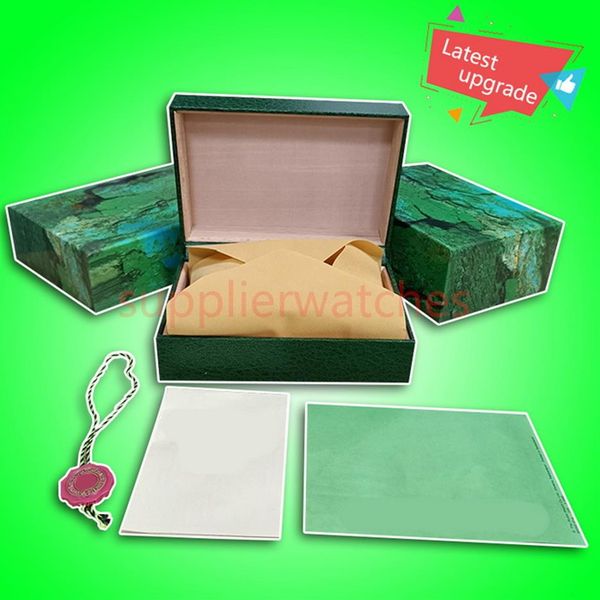 

boxes luxury watch green box papers gift watches boxes leather bag card for rolex wristwatches certificate handbag ca184h, Black;blue