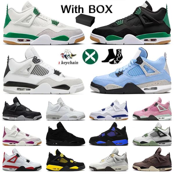 

retro basketball shoes 4 sports sneakers 4s blank military black canvas midnight navy fire red thunder men women black cat taupe haze white