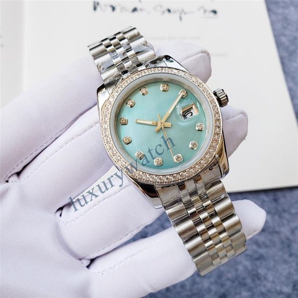 

womens watch mechanical diamond watches moissanite automatic montre luxe watchs rose gold size 36mm sapphire glass waterproof desi287w, Slivery;brown