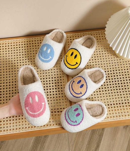 

slippers children039s home cotton slippers smiley face nonslip indoor warm winter fluffy slipper girls boys floor shoes slippe9873694, Black