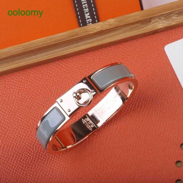 

hemres designer bracelet shop original new h lock enamel taigang men's and women's couple colorless ity gold bracelet for women 12, Black