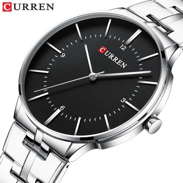 

mens classic quartz analog watch curren luxury fashion business wristwatch stainless male sport watches clock relogio masculino262k, Slivery;brown