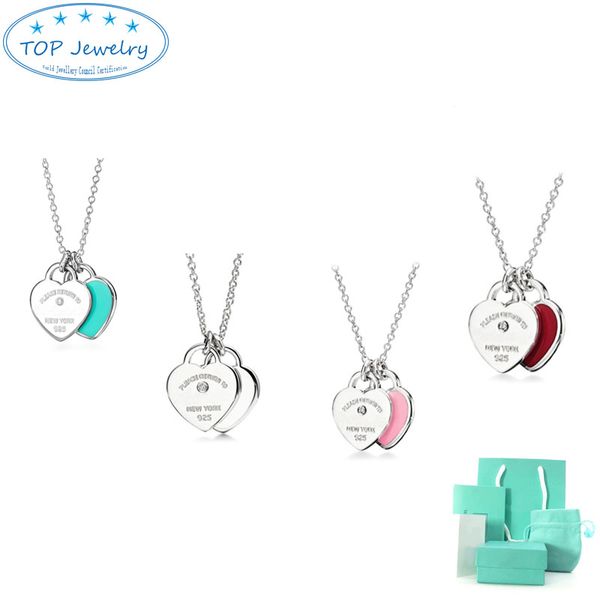 

quality chain initial designer luxury heart pendant necklaces women couple holiday commemorative gifts with gift box, Silver