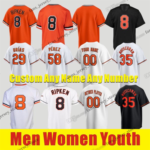 

s-6xl cal ripken baseball jersey ramon urias cionel perez adley rutschman akin baker baumann bautista bradish cano coulombe frazier gibson h, Blue;black