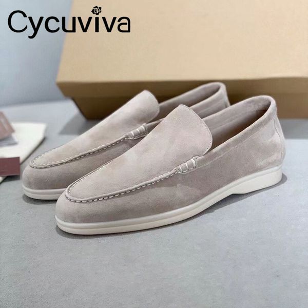 

dress shoes formal kid suede men flat khaki real leather penny s driving lazy loafers summer walk for 230421, Black