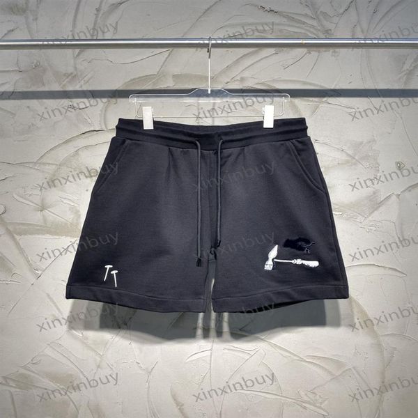 

xinxinbuy men women designer shorts pant multi-tools embroidery hammer spring summer cotton white black blue m-3xl251k