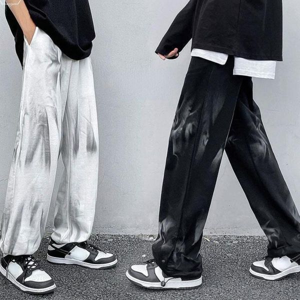 

pants tie dye sweatpants men women pants korean fashion y2k tracksuit clothes hip hop casual loose trousers clothing techwear dropship, Black