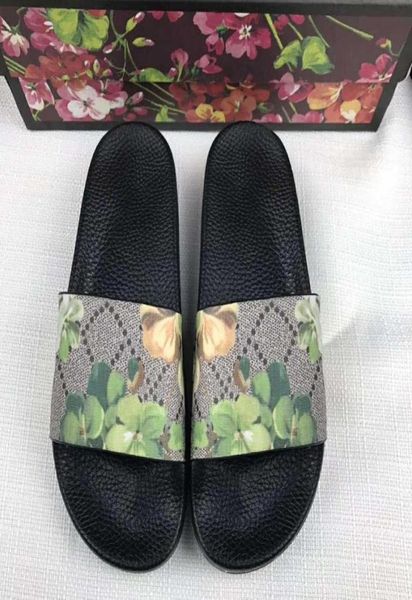 

men women house slides summer beach indoor flat sandals slippers bees green red blue flip flops shoes4533052, Black
