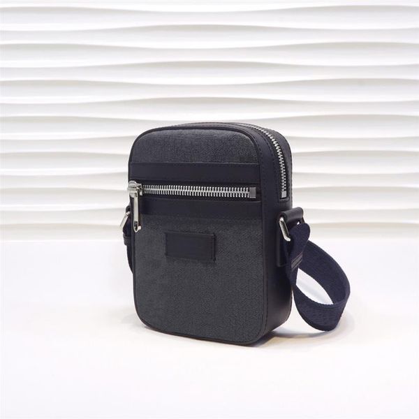 

classic mini size messenger bags black grey canvas leather mens shoulder with box handbag crossbody bag 08193g